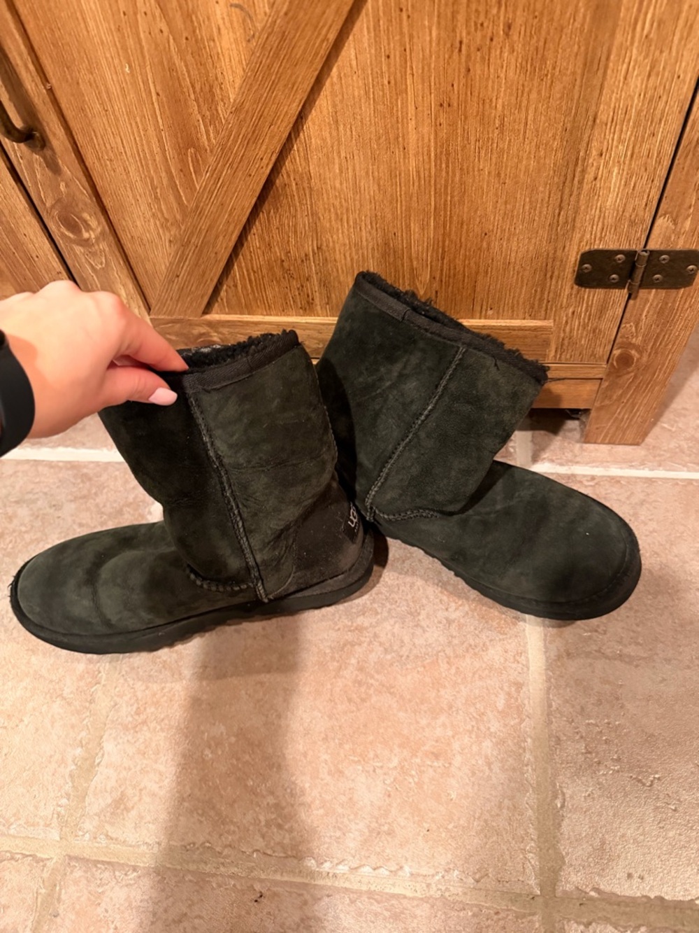 UGG Black Suede Short Winter Boots